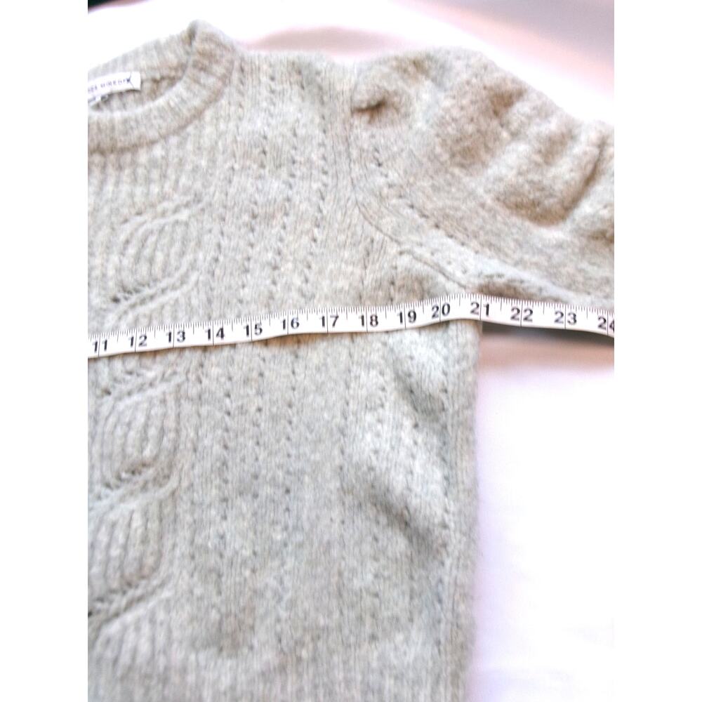 Rebecca Minkoff Sweater Women M Wool Yak Hair Blend Puff Sleeve Cable Knit - Picture 6 of 6